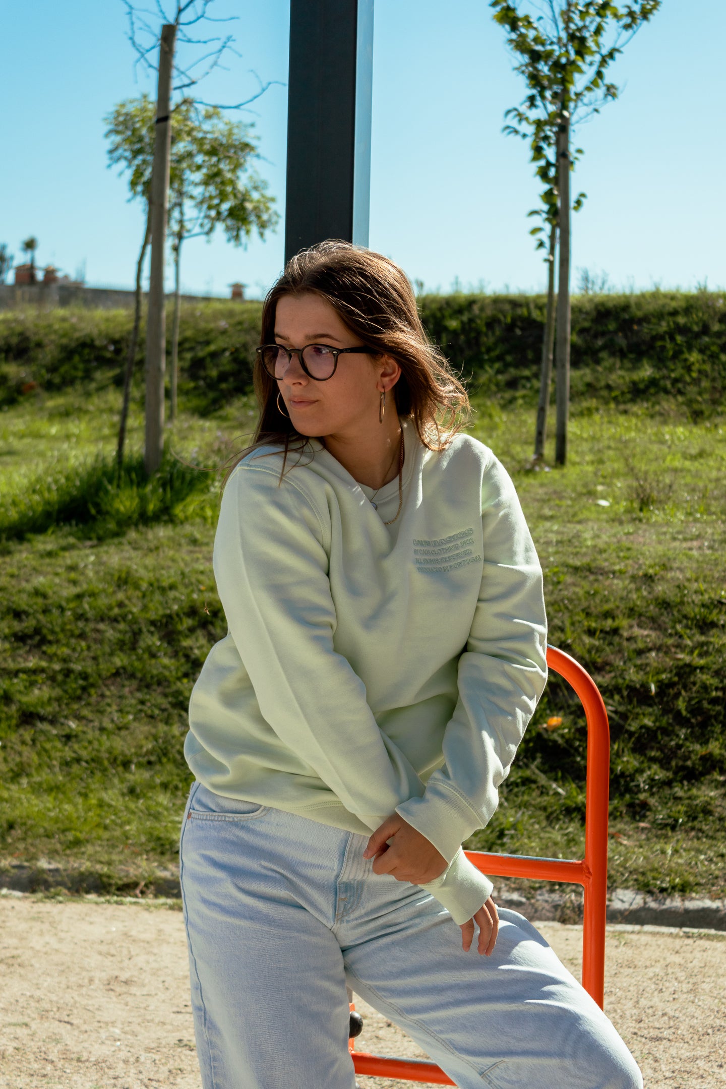 Sweatshirt Basics Verde Pastel